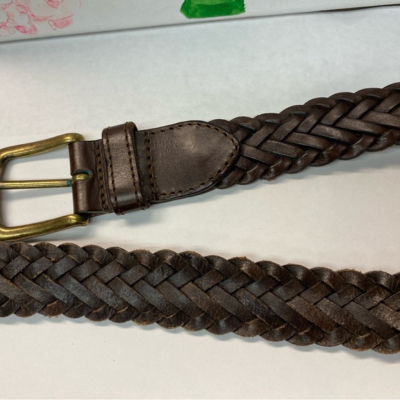 Braided Genuine Leather Belt, From Turkey, Brown, Brass Hardware,Unisex, Size 36 - Picture 4 of 8